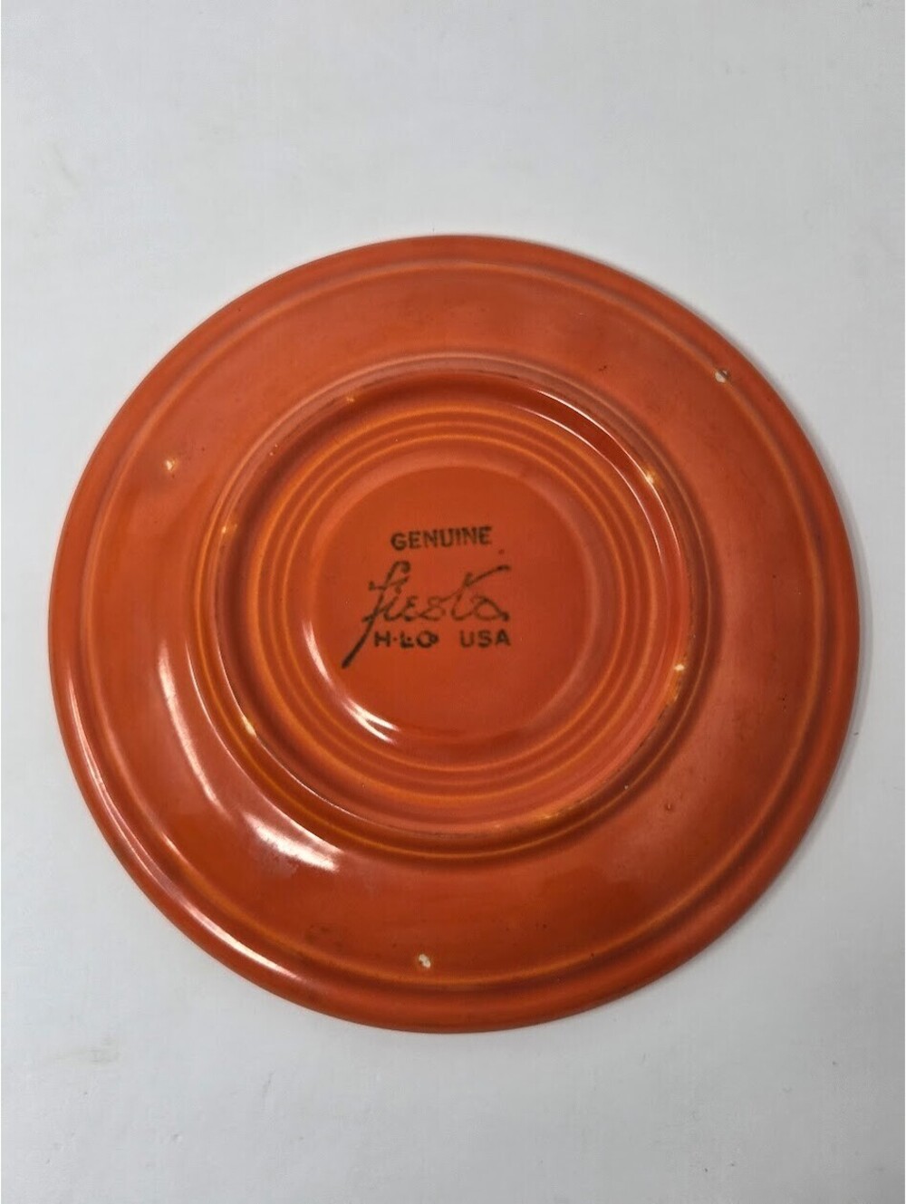 Vintage 1936 Genuine Fiesta HLC USA Red Saucer Plate 6 Inch Concentric Rings